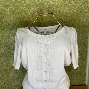 Ann Taylor Loft lace front cardigan